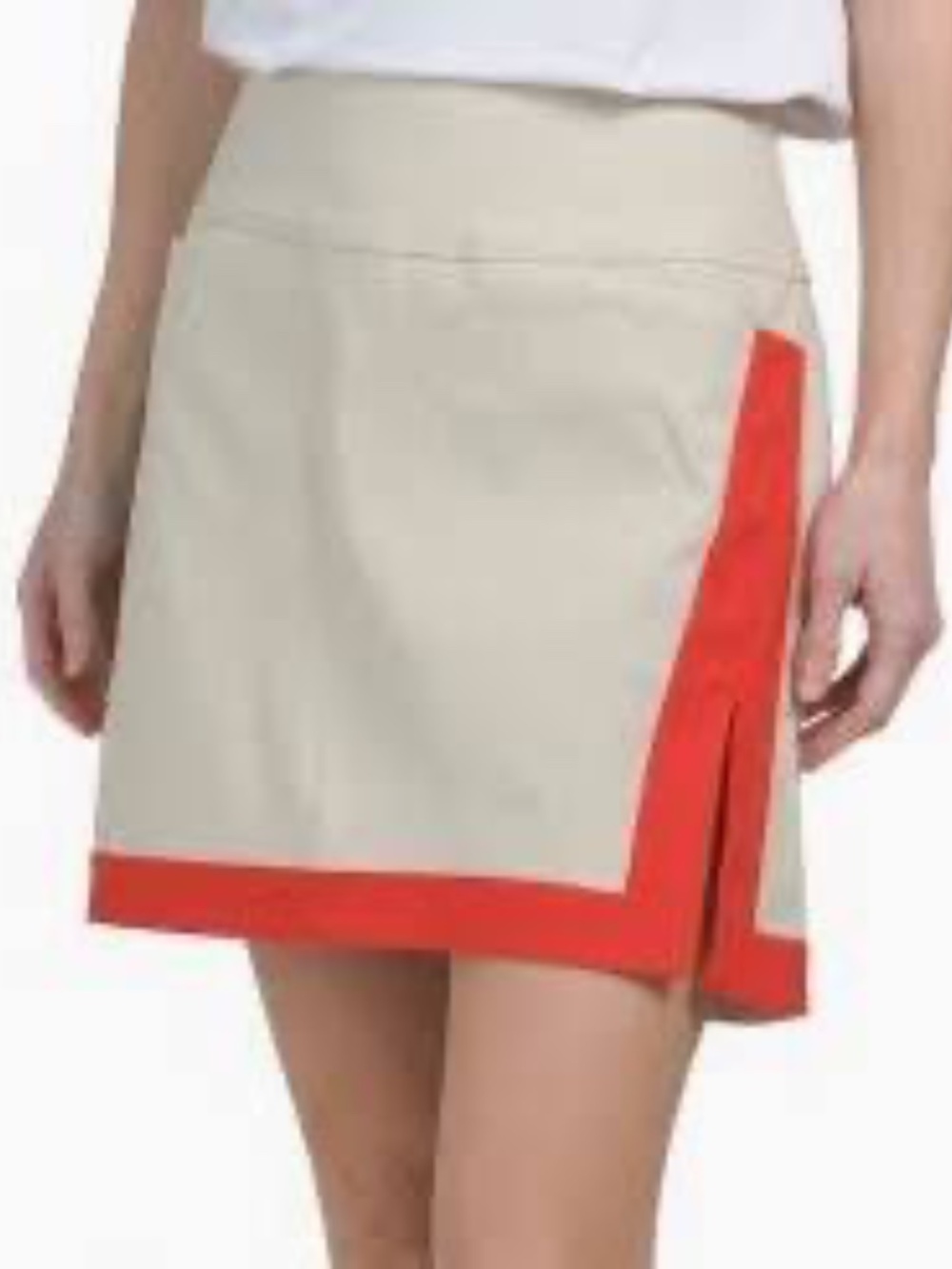 Swing Beige and Red Colorblock Golf Skort Size 12